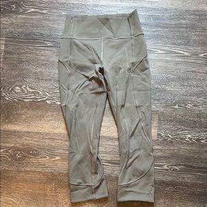 Sage green cropped Lululemon leggings size 4